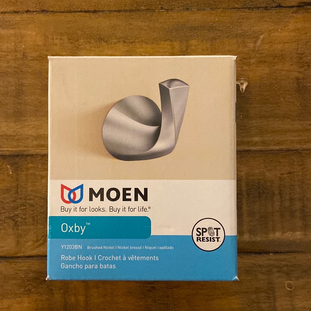 Mown Oxby Robe Hook, Brushed Nickel (New)